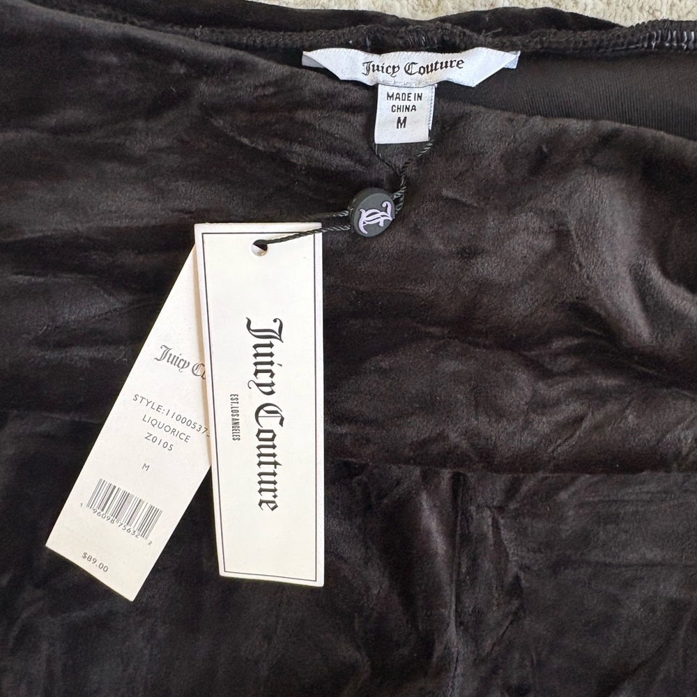 Juicy Couture Black Velour Boot Cut Pants - Picture 3 of 4